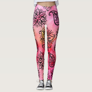 Legging Ornamental Floral: Étnica Sem Costura