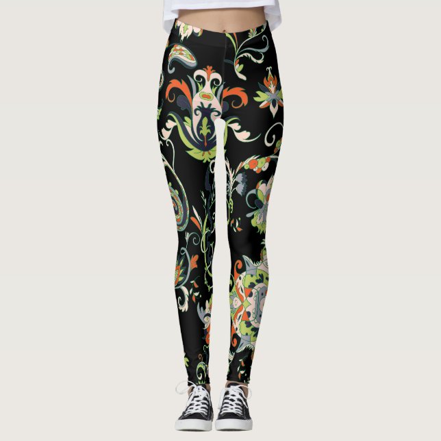 Legging Ornamento Árabe Floral: Tradicional Invisível (Frente)