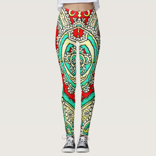 Legging Ornamento arabesco neon: estilo 80.