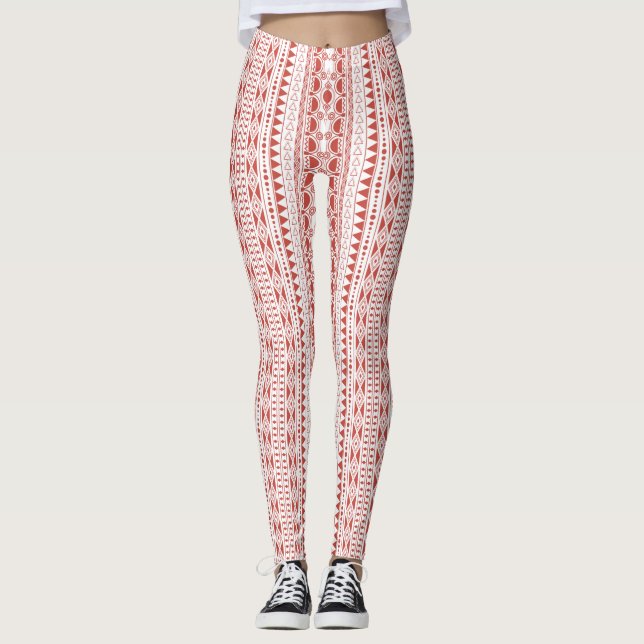 Legging Ornamento Boêmio 30122020 Vermelho claro (Frente)