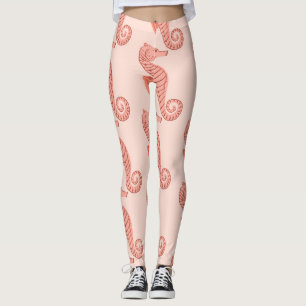 Legging Ornamento de rabo de cavalo: fundo rosa.