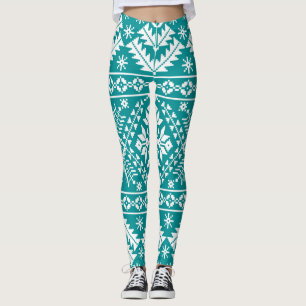 Legging Ornamento Étnico Folk Ucraniano Sem Costura
