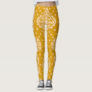 Legging Ornamento folclórico Ikat - textura étnica.