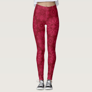 Legging ornamento vermelho