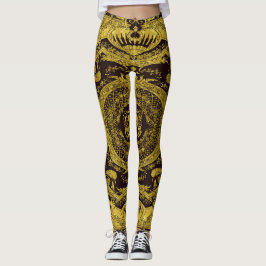 Legging Ornamentos Barrocos Dourados Modernos Na moda Eleg