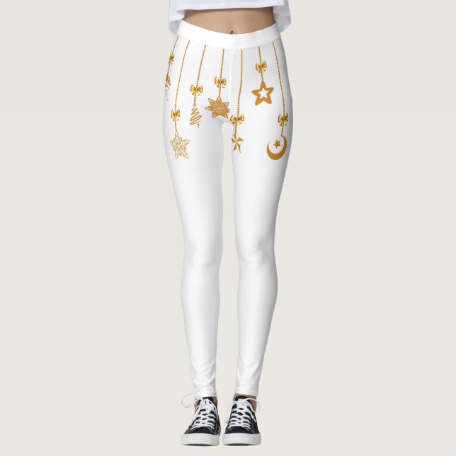 Legging Ornamentos de Cordas Douradas (Frente)
