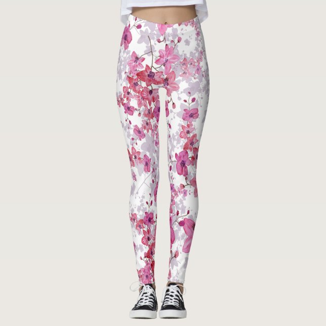 Legging Orquídea: beleza vermelha singular. (Frente)