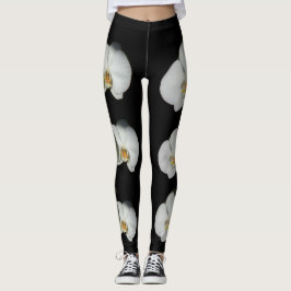 Legging Orquídea branca, flores brancas tropicais