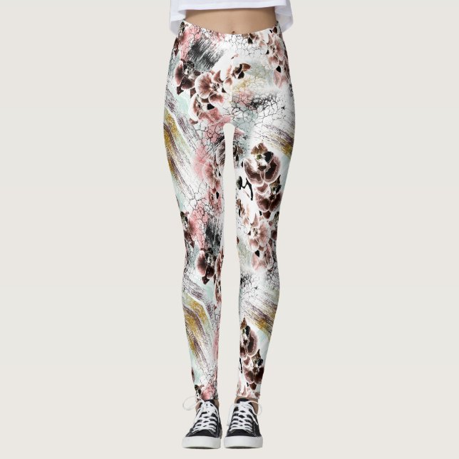 Legging Orquídea linda estilosa (Frente)