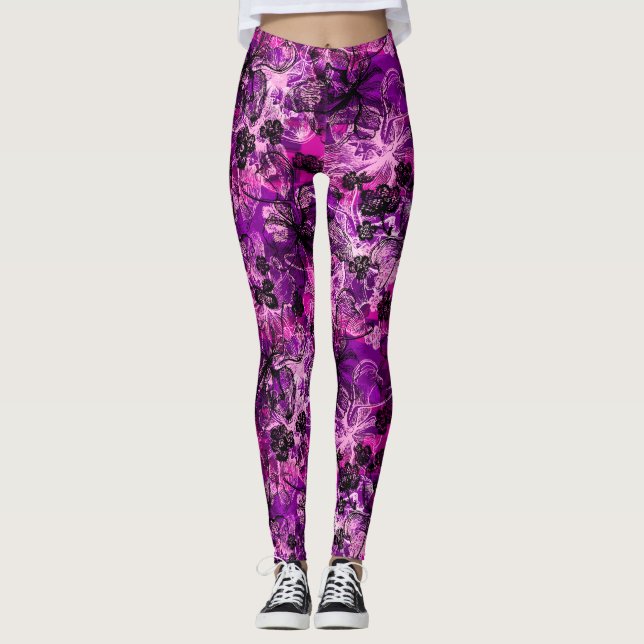 Legging Orquídea Tropical Wahine Lace Hawaiian (Frente)