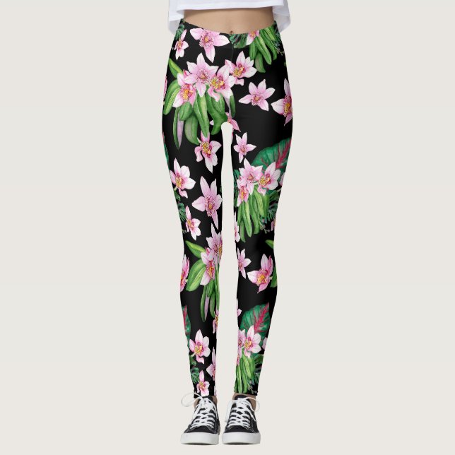 Legging Orquídeas Aquarelas Design 27 (Frente)