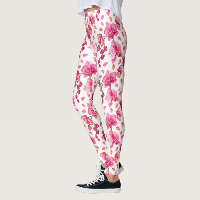 Legging Orquídeas de Aquarela Design 2 (Esquerda)