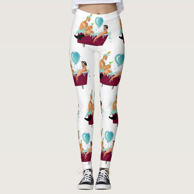 Legging Os dois gay do SlipperyJoe adoram a banheira de de (Frente)