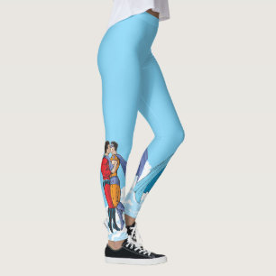 Legging Os dois super-heróis de Slipperyjoe beijando perso
