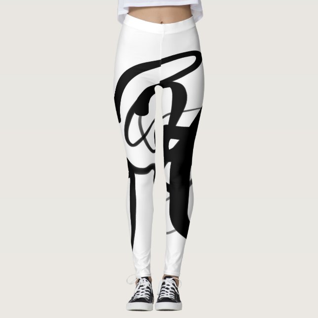 Legging Os drivers: Abstrato preto e branco (Frente)