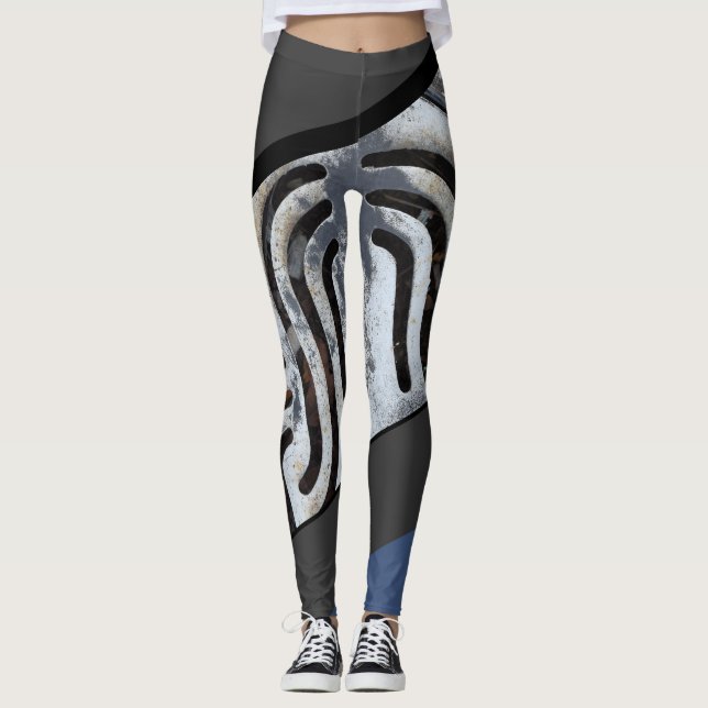 Legging Os ganhos no fogo enegrecem para fora caneleiras (Frente)
