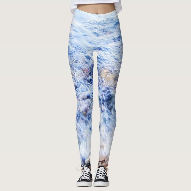 Legging Os Leggins refrigeram a água azul (Frente)