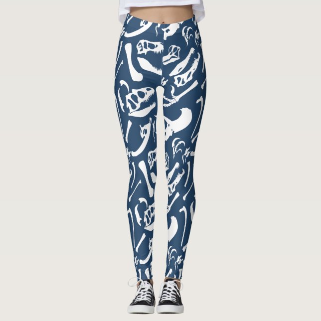 Legging Ossos de Dinossauro (Azul) (Frente)