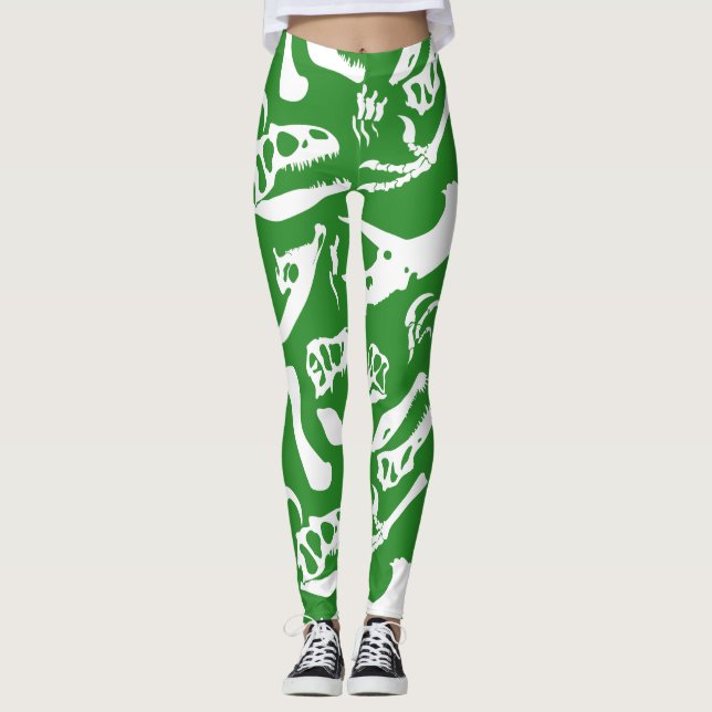 Legging Ossos de dinossauro (verde) (Frente)