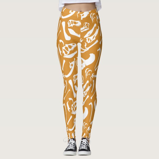Legging Ossos do Dinossauro (Dourado) (Frente)