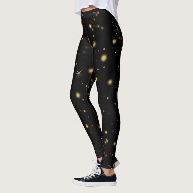 Legging Ouro Amarelo Stars Black Night (Esquerda)