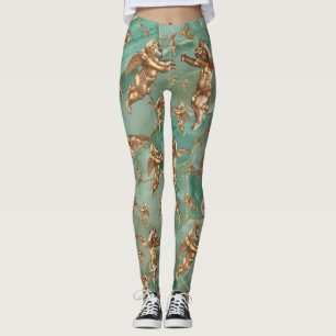 Legging Ouro Anjos na moda Aqua Turquoise