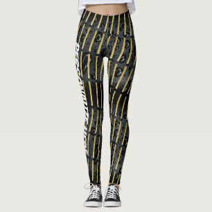 Legging Ouro Black Bubbles Personalizado Moderno Designer