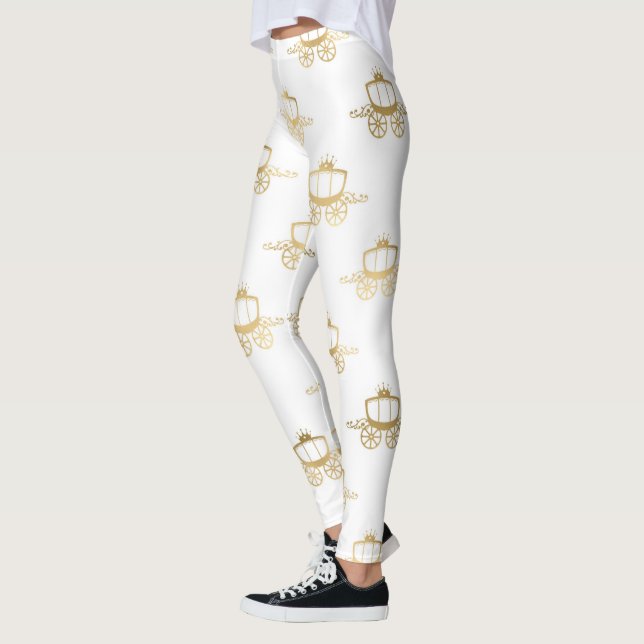 Legging Ouro Coaches Cinderela Princesa Magia Real (Esquerda)