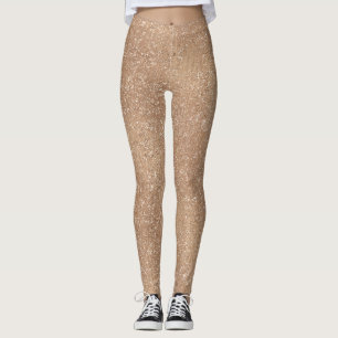 Legging Ouro cor-de-rosa do brilho brilhante Sparkly