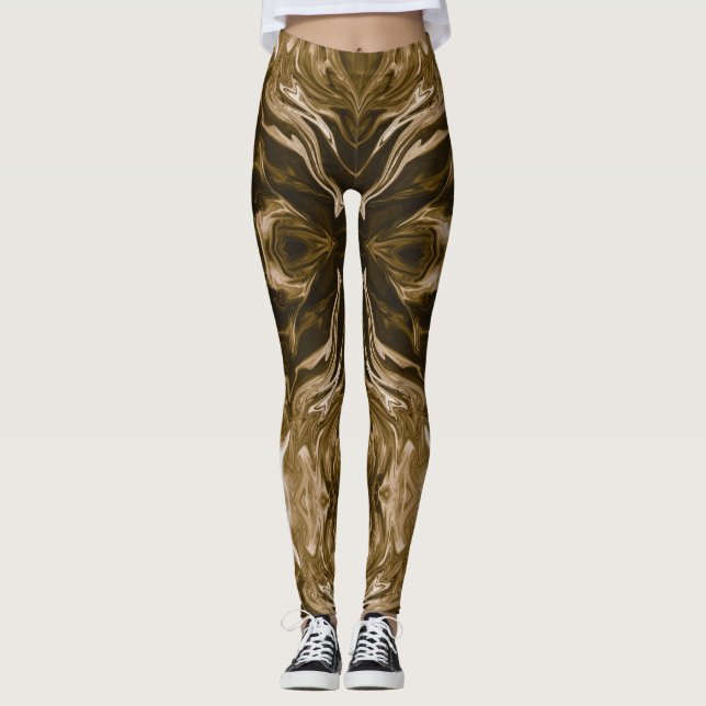 Legging Ouro de Pittsburgh e caneleiras pretas (Frente)