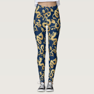 Legging Ouro Dragon Padrão D Azul BG