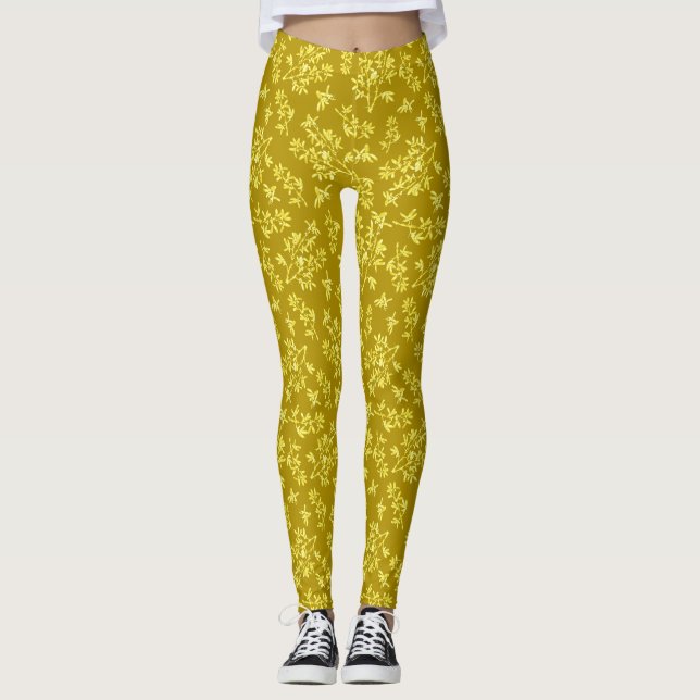 Legging Ouro espinho-preto (Frente)