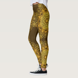 Legging Ouro étnico mandala.