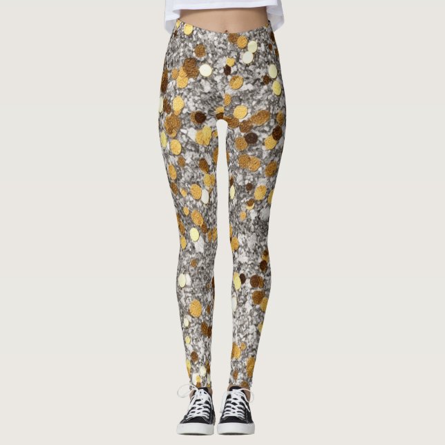 Legging Ouro festivo misturado com Anos novos (Frente)