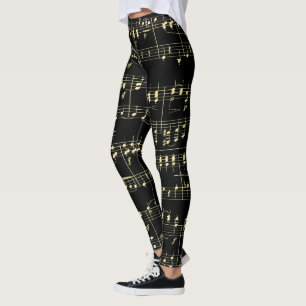 Legging Ouro musical em preto
