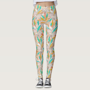Legging ouro palmas sem borrão