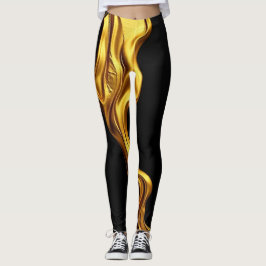 Legging Ouro Preto Monocromático: Opulento Redemoinho Ache