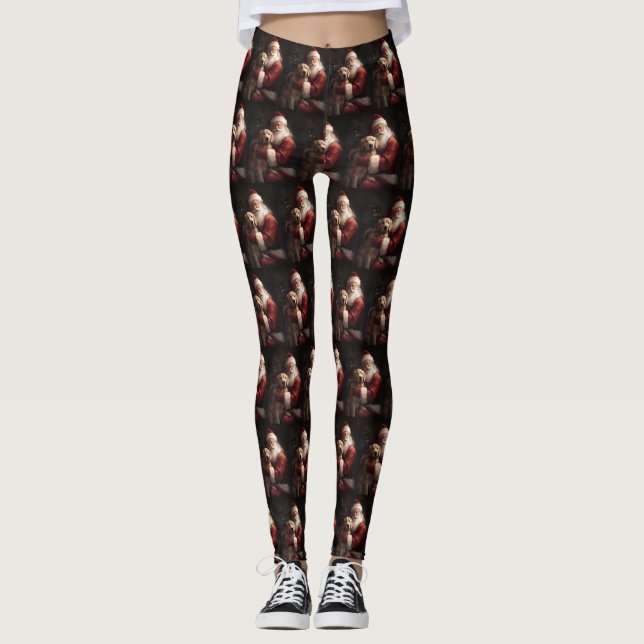 Legging Ouro Retriever com Natal Clause (Frente)