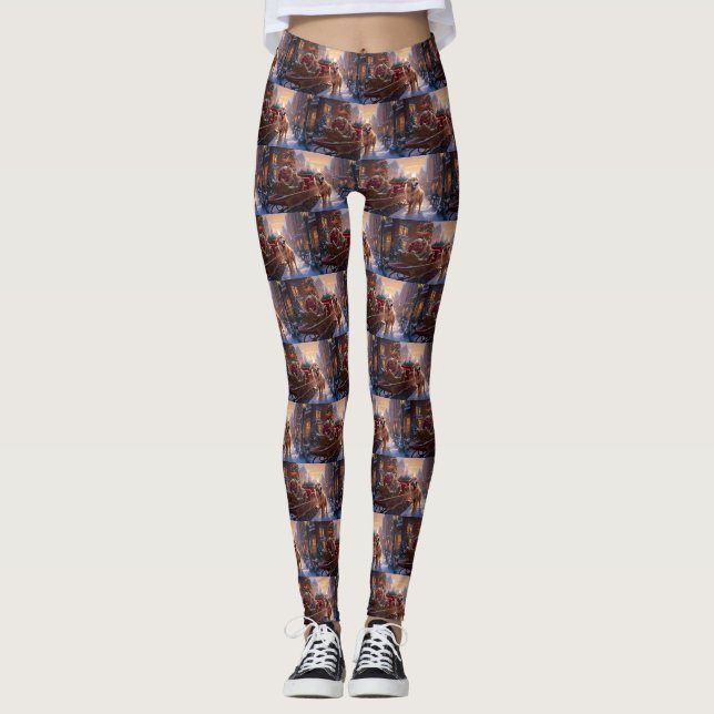Legging Ouro Retriever Natal Festivo (Frente)