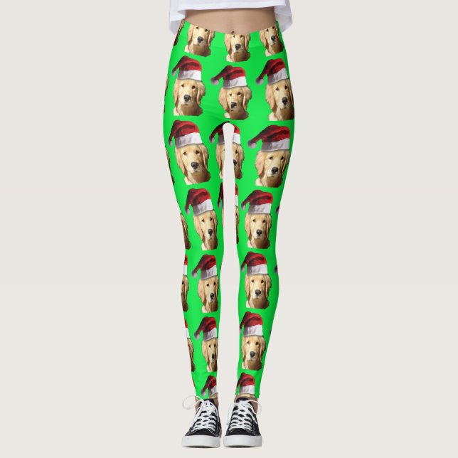 Legging Ouro Retriever Santa Claus (Frente)