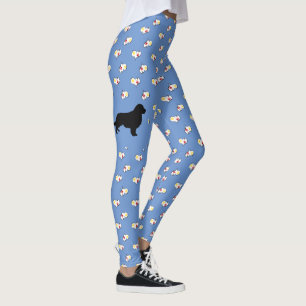 Legging Ouro Retriever Silhouette Hearts Blue