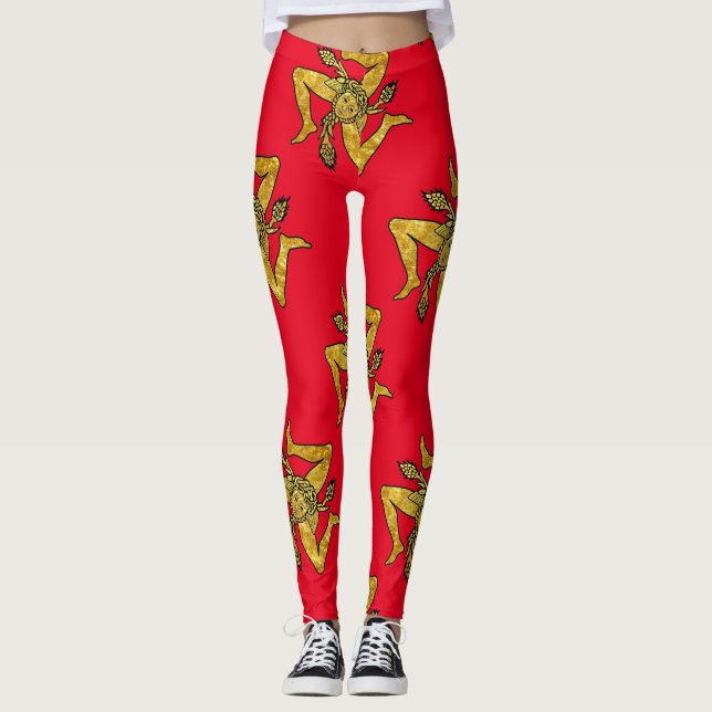 Legging Ouro siciliano de Trinacria seu fundo