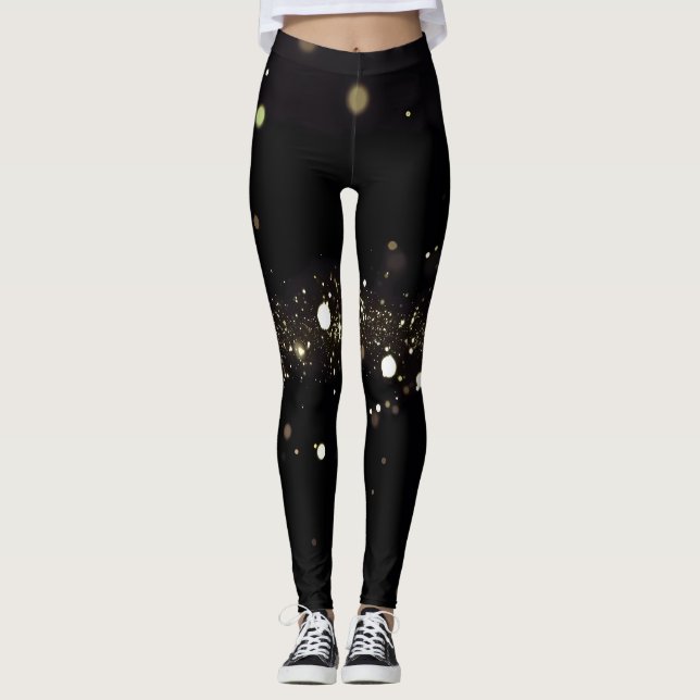 Legging Ouro Stardust em preto (Frente)