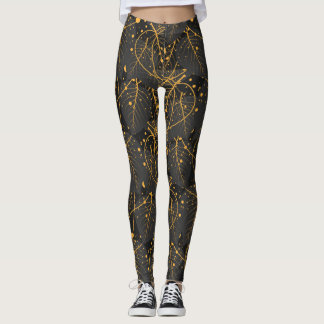 Legging Ouros folhas de patins