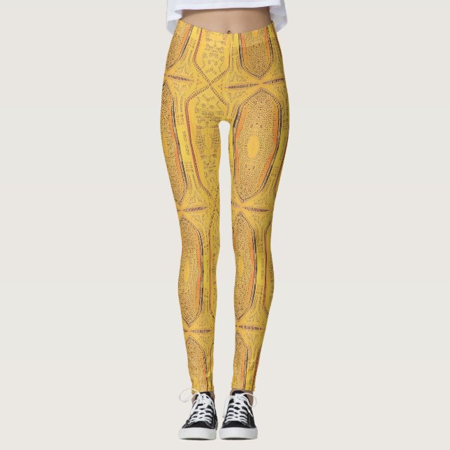 Legging Ouros geométricos aquecidos designs vozes gatinhos (Frente)