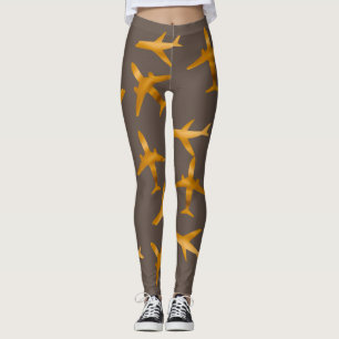 Legging Ouros ou aeronaves design