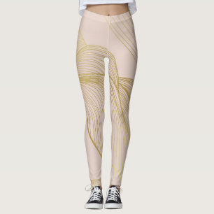 Legging Ouros: Padrão de Vintagem de Luxo.