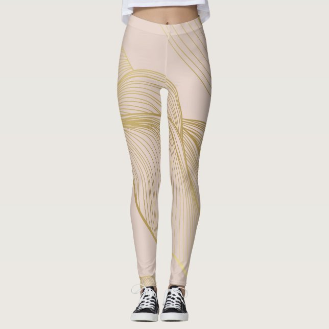 Legging Ouros: Padrão de Vintagem de Luxo. (Frente)
