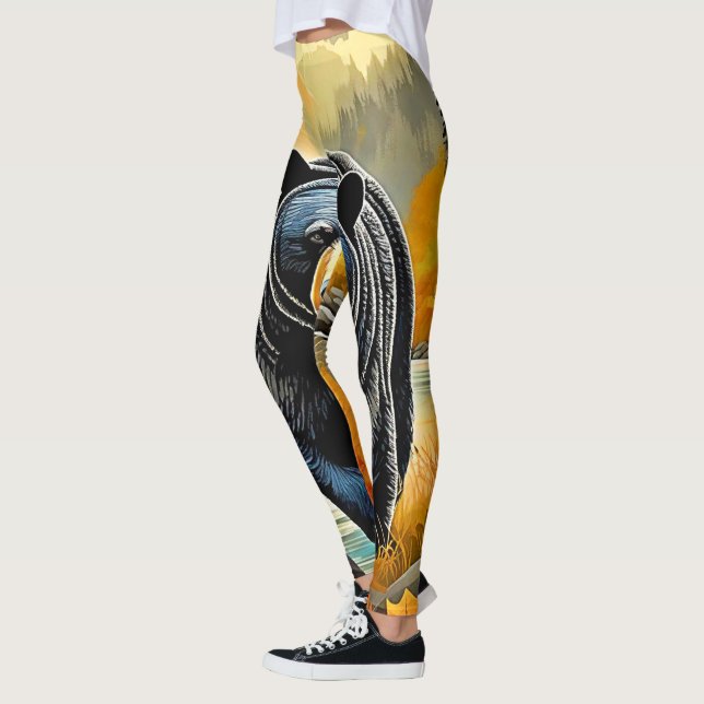 Legging Outono do Urso Negro Florestal (Esquerda)