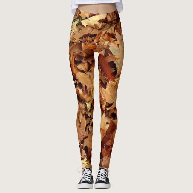 Legging outono, folhas secas (Frente)